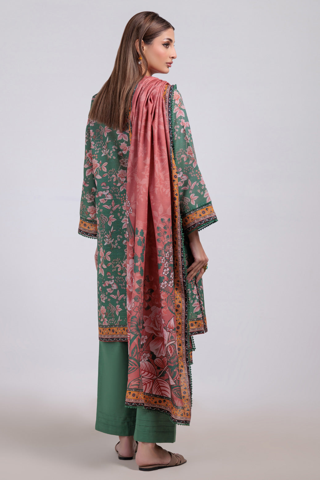 Bonanza Satrangi | Green Khaddar 3 Piece (WS7243P43) -  Bonanza Satrangi Ready To Wear - Original Designer Dress - House of Maryam