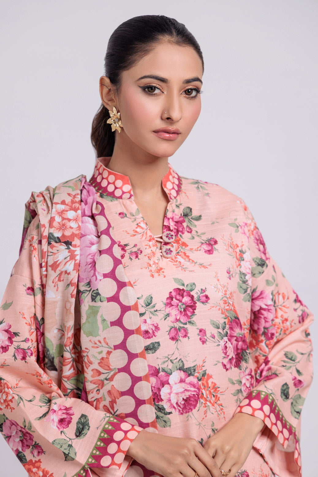Bonanza Satrangi | Peach Khaddar 3 Piece (WS7243P48) -  Bonanza Satrangi Ready To Wear - Original Designer Dress - House of Maryam
