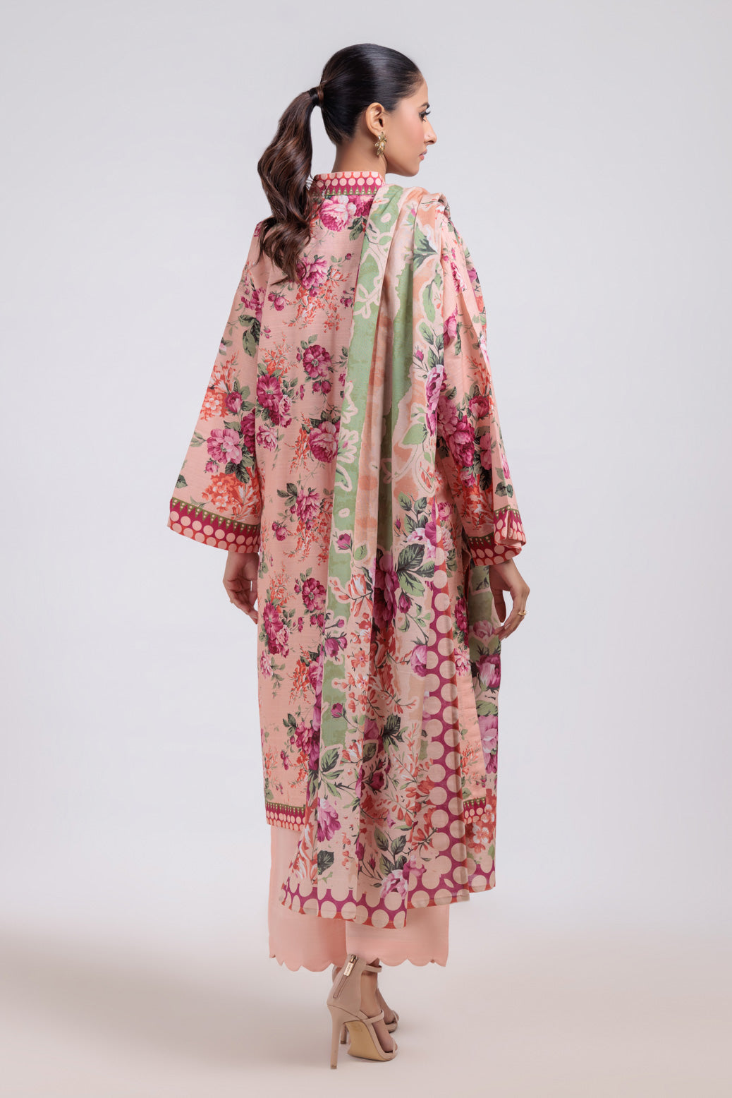 Bonanza Satrangi | Peach Khaddar 3 Piece (WS7243P48) -  Bonanza Satrangi Ready To Wear - Original Designer Dress - House of Maryam