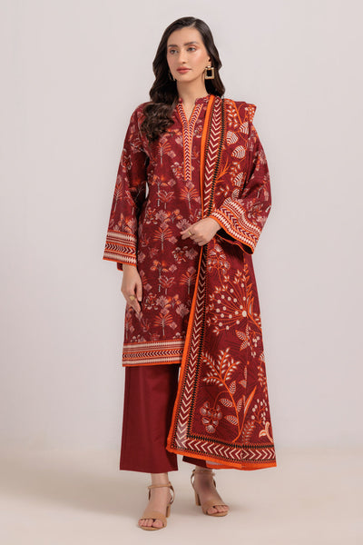 Bonanza Satrangi | Red Khaddar 3 Piece (WS7243P49) -  Bonanza Satrangi Ready To Wear - Original Designer Dress - House of Maryam