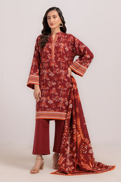Bonanza Satrangi | Red Khaddar 3 Piece (WS7243P49) -  Bonanza Satrangi Ready To Wear - Original Designer Dress - House of Maryam