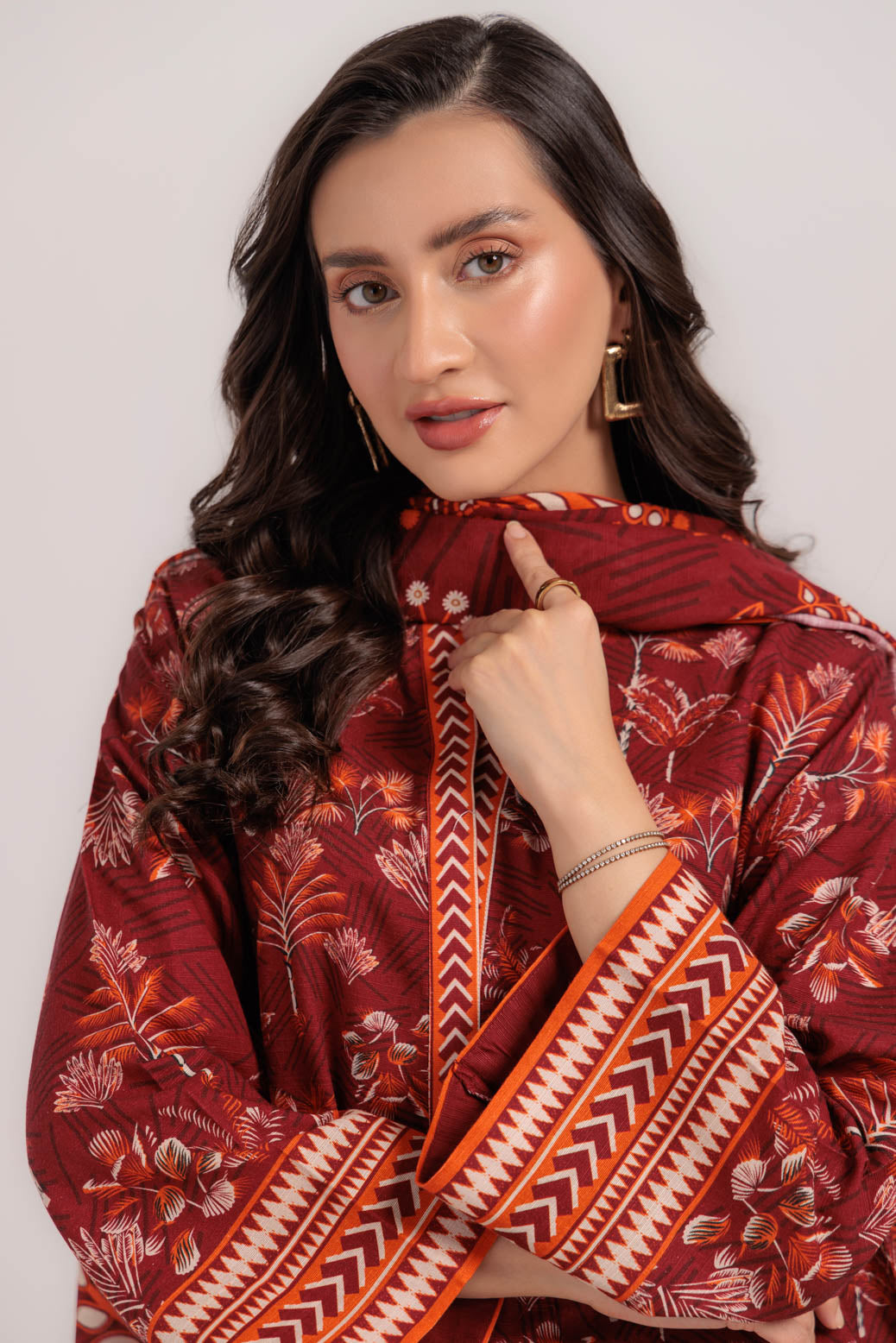 Bonanza Satrangi | Red Khaddar 3 Piece (WS7243P49) -  Bonanza Satrangi Ready To Wear - Original Designer Dress - House of Maryam