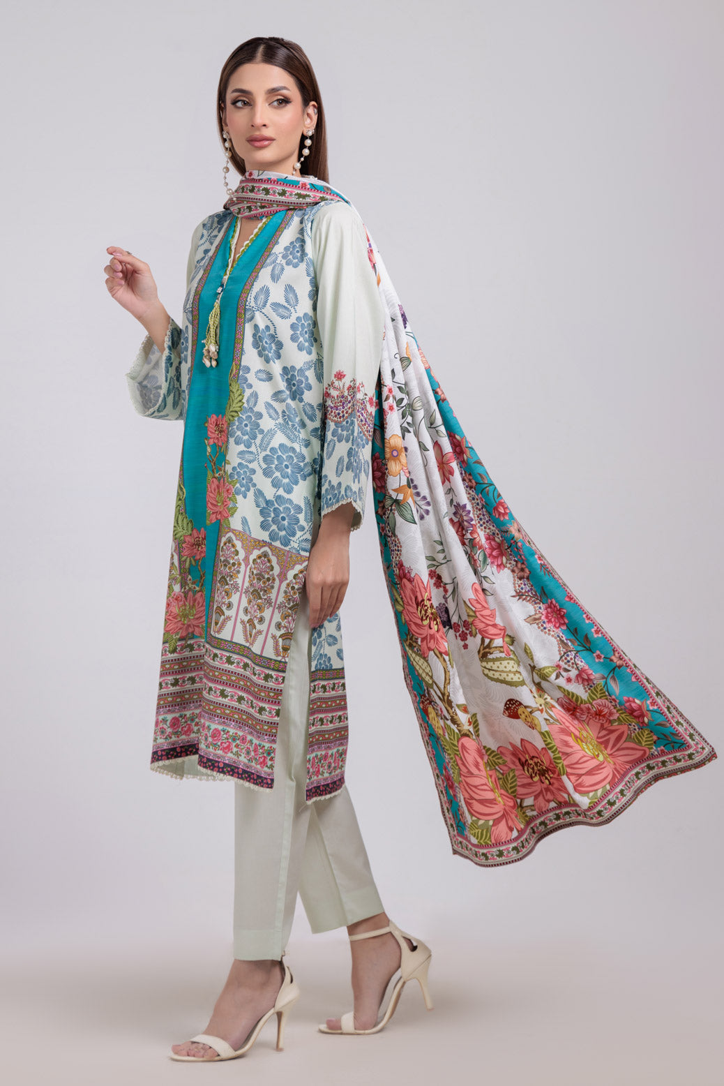 Bonanza Satrangi | O White Viscose 3 Piece (WS7243P52) -  Bonanza Satrangi Ready To Wear - Original Designer Dress - House of Maryam