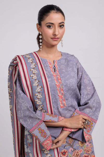 Bonanza Satrangi | Grey Khaddar 3 Piece (WS7243P54) -  Bonanza Satrangi Ready To Wear - Original Designer Dress - House of Maryam