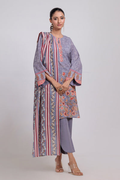 Bonanza Satrangi | Grey Khaddar 3 Piece (WS7243P54) -  Bonanza Satrangi Ready To Wear - Original Designer Dress - House of Maryam