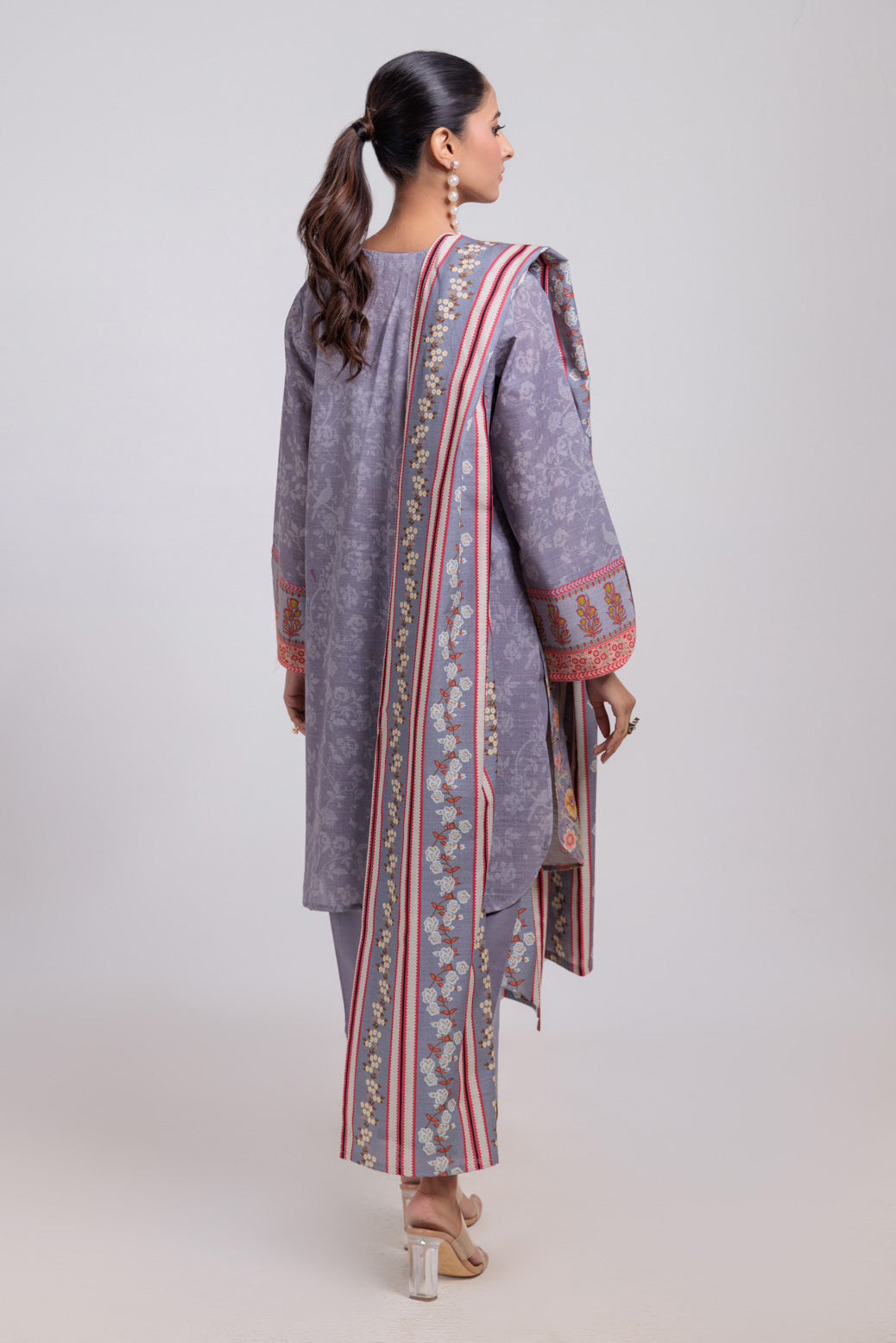 Bonanza Satrangi | Grey Khaddar 3 Piece (WS7243P54) -  Bonanza Satrangi Ready To Wear - Original Designer Dress - House of Maryam