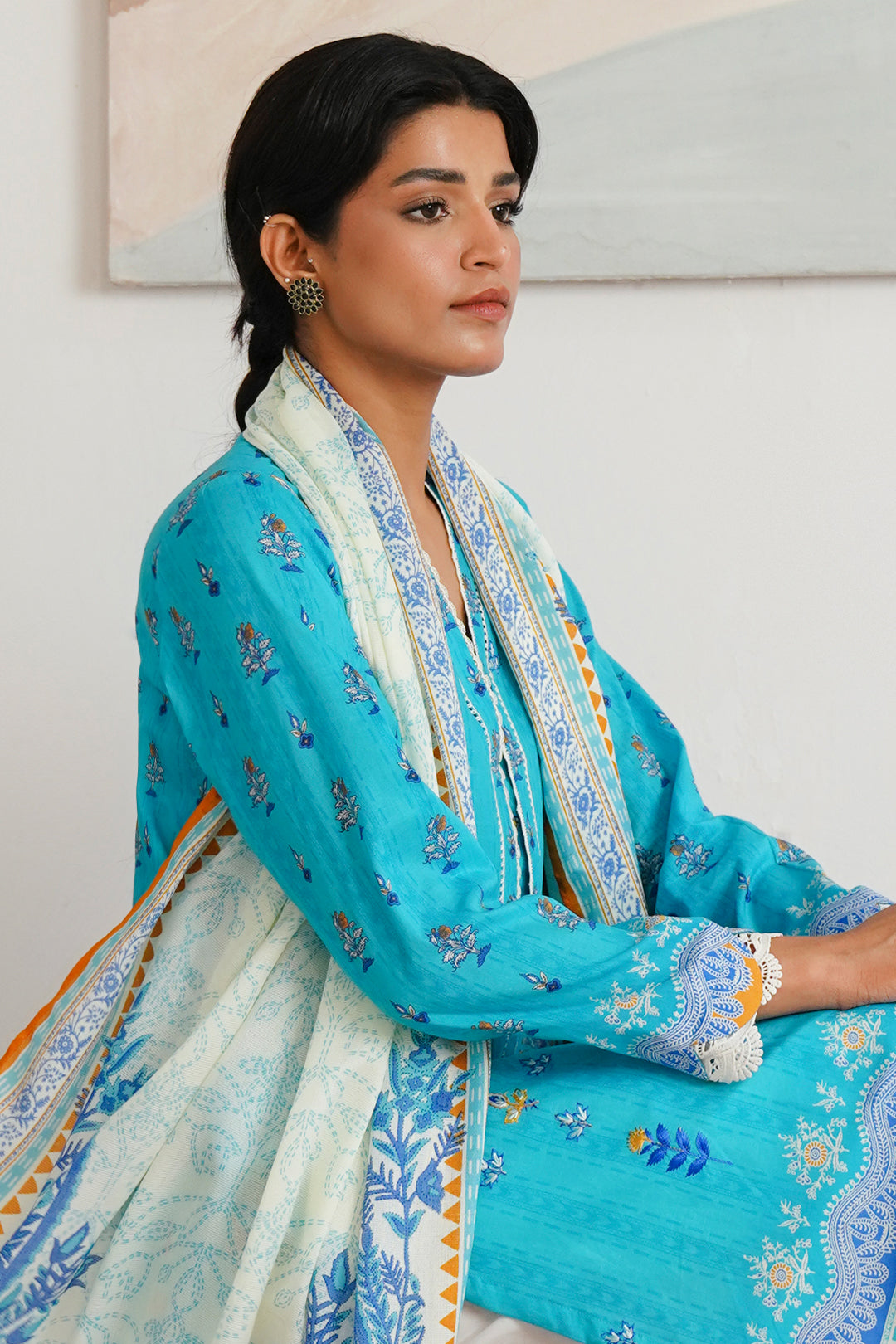 Zellbury | Unstitched 2 Piece Cambric | Embroidered Shirt Dupatta - 0020 -  Zellbury Women Essential Unstitched - Original Designer Dress - House of Maryam