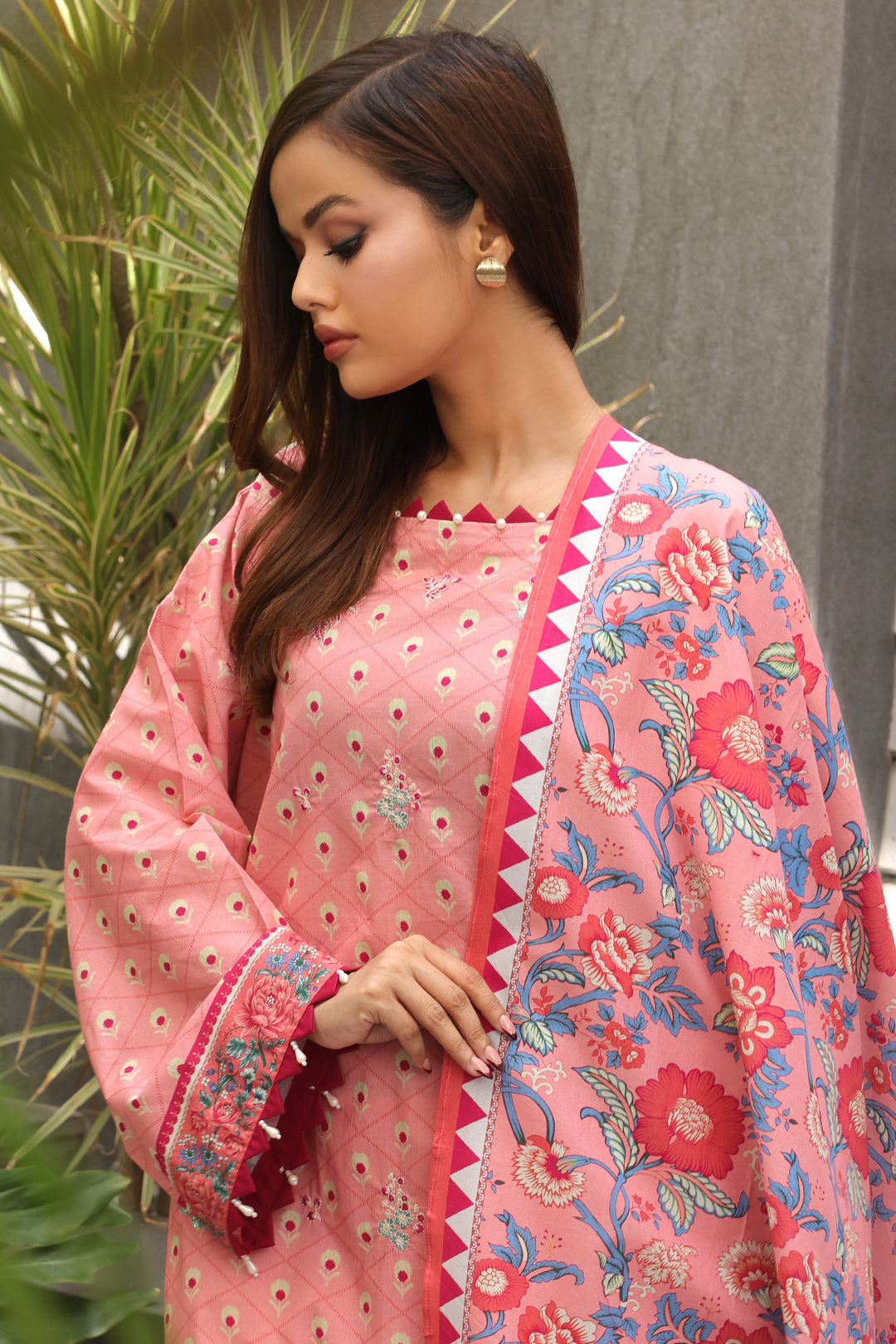 Zellbury | Unstitched 2 Piece Cambric | Embroidered Shirt Dupatta - 0025 -  Zellbury Women Essential Unstitched - Original Designer Dress - House of Maryam