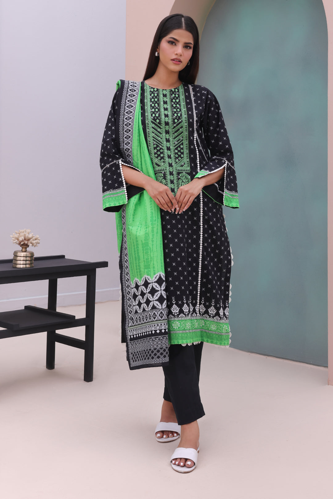 Zellbury | Unstitched 2 Piece Cambric | Embroidered Shirt Dupatta - 0027 -  Zellbury Women Essential Unstitched - Original Designer Dress - House of Maryam