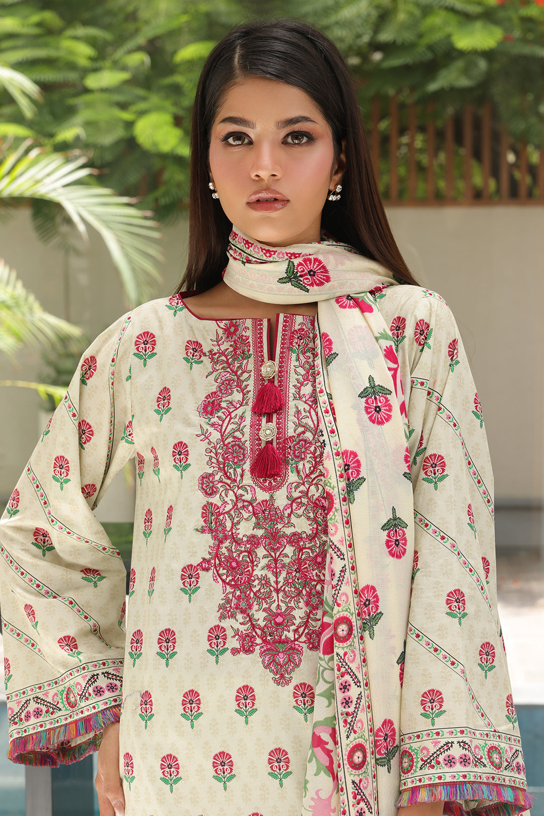 Zellbury | Unstitched 2 Piece Cambric | Embroidered Shirt Dupatta - 0105 -  Zellbury Women Essential Unstitched - Original Designer Dress - House of Maryam