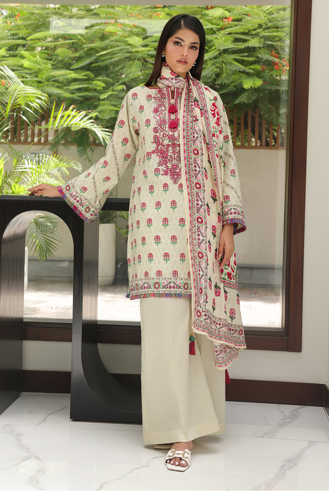Zellbury | Unstitched 2 Piece Cambric | Embroidered Shirt Dupatta - 0105 -  Zellbury Women Essential Unstitched - Original Designer Dress - House of Maryam