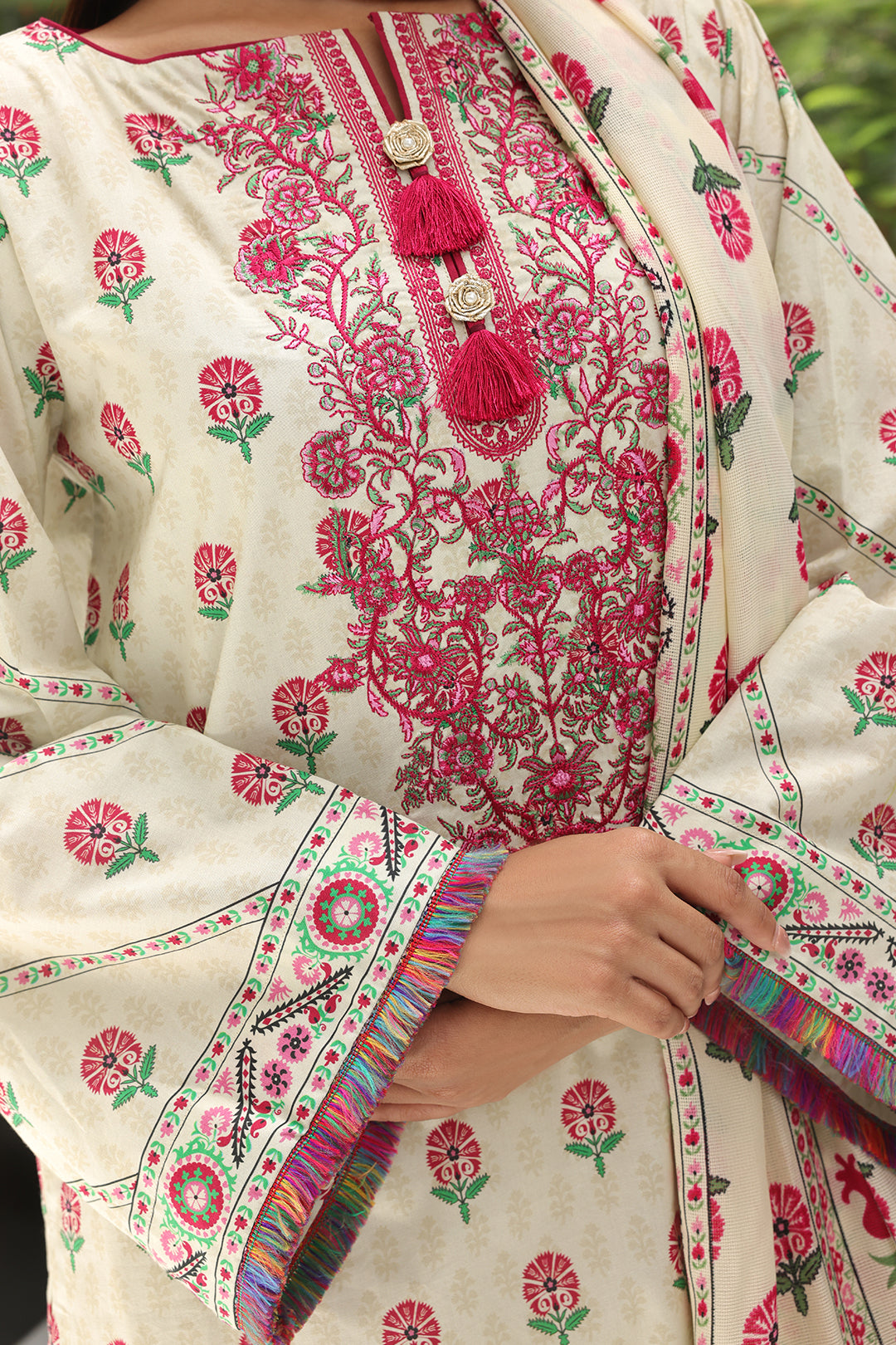 Zellbury | Unstitched 2 Piece Cambric | Embroidered Shirt Dupatta - 0105 -  Zellbury Women Essential Unstitched - Original Designer Dress - House of Maryam