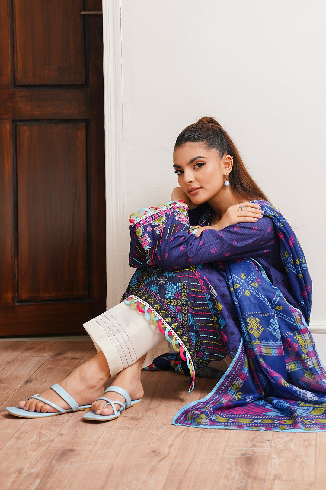 Zellbury | Unstitched 2 Piece Cambric | Embroidered Shirt Dupatta - 0108 -  Zellbury Women Essential Unstitched - Original Designer Dress - House of Maryam