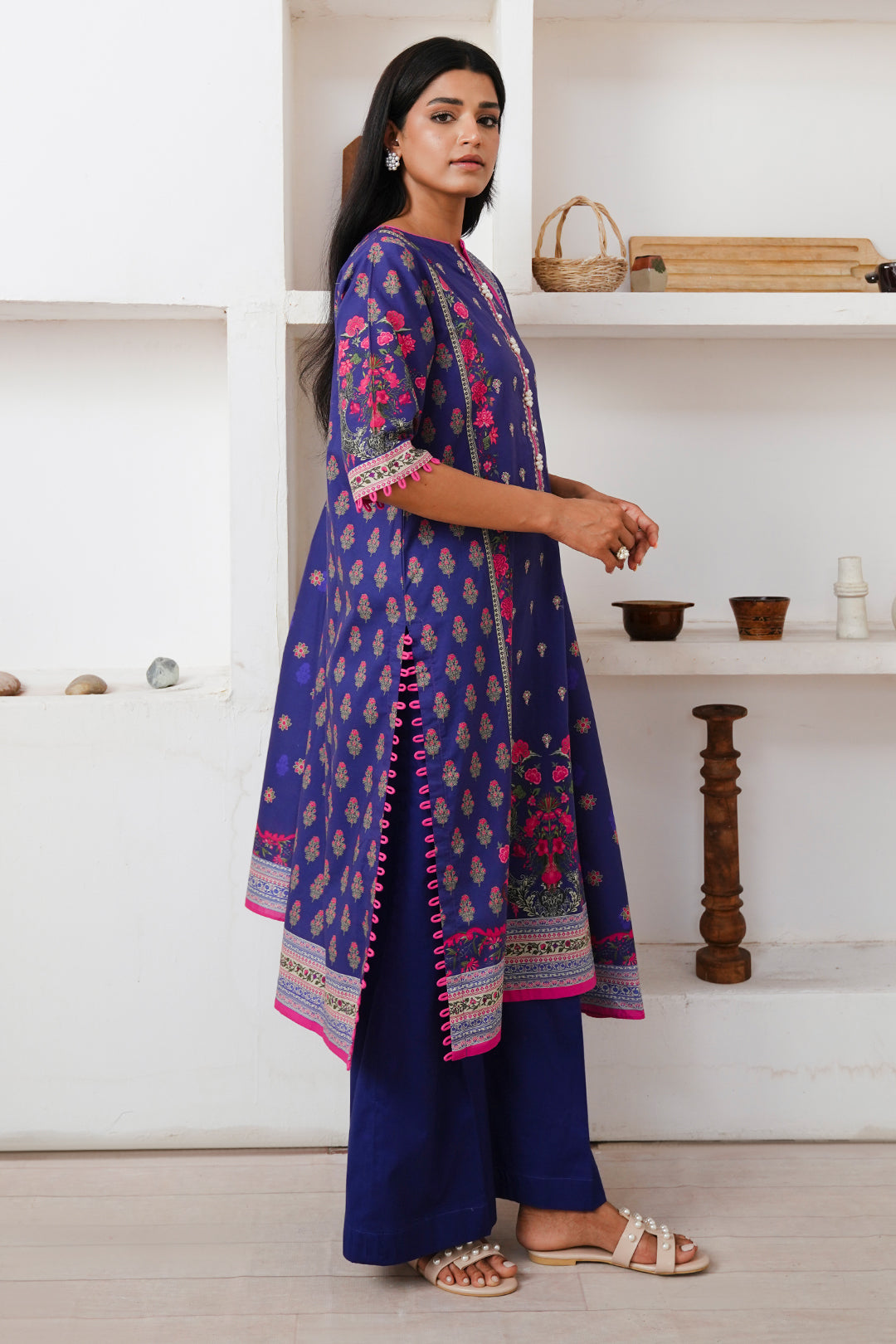 Zellbury | Unstitched 2 Piece Cambric | Embroidered Shirt Dupatta - 0110