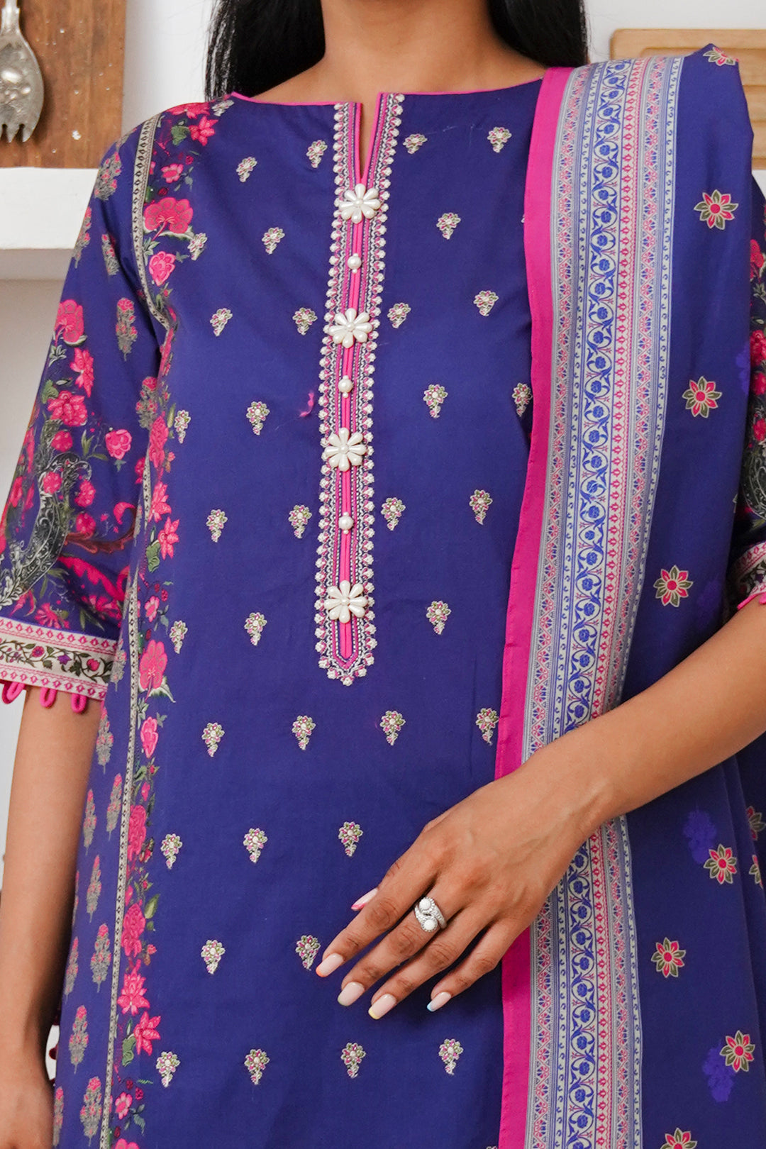 Zellbury | Unstitched 2 Piece Cambric | Embroidered Shirt Dupatta - 0110 -  Zellbury Women Essential Unstitched - Original Designer Dress - House of Maryam