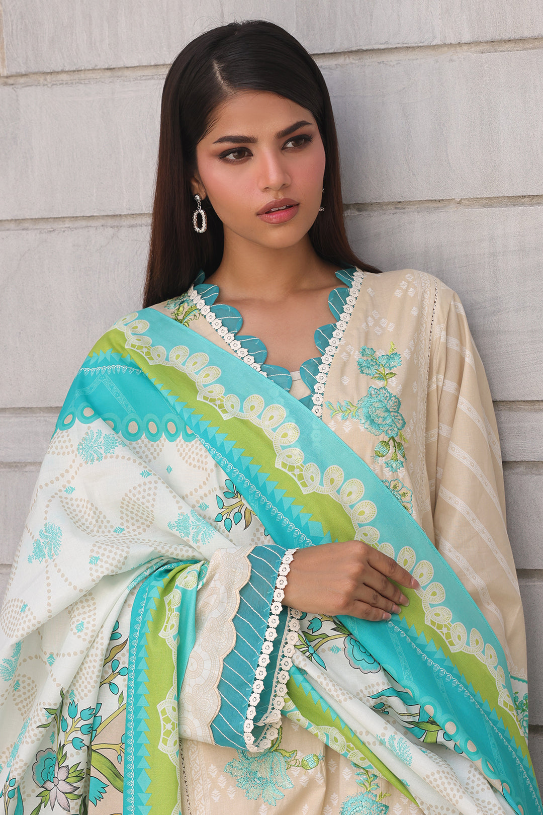 Zellbury | Unstitched 2 Piece Cambric | Embroidered Shirt Dupatta - 0112 -  Zellbury Women Essential Unstitched - Original Designer Dress - House of Maryam