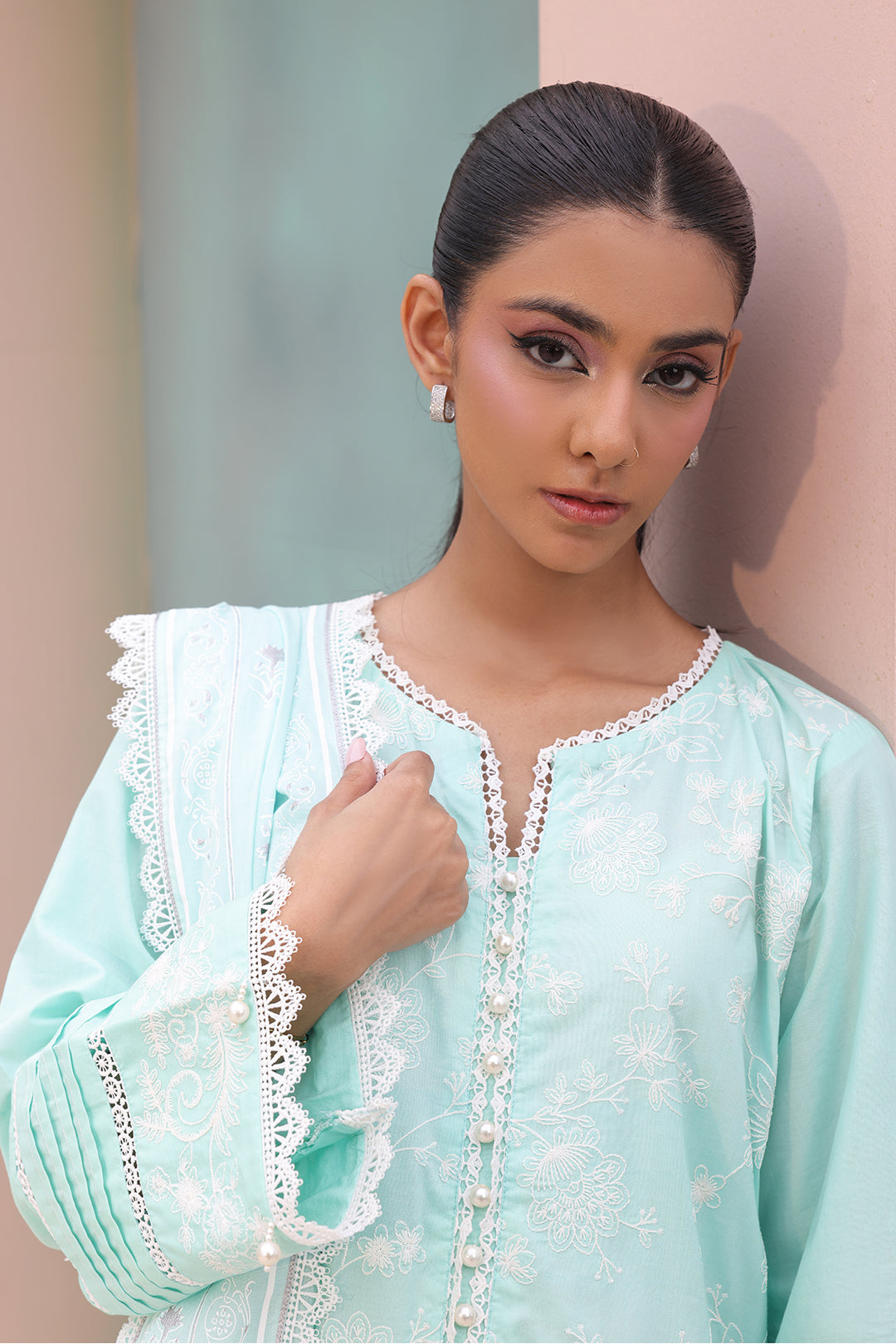 Zellbury | Unstitched 3 Piece Cambric | Embroidered Shirt Shalwar Dupatta - 0073 -  Zellbury Women Essential Unstitched - Original Designer Dress - House of Maryam