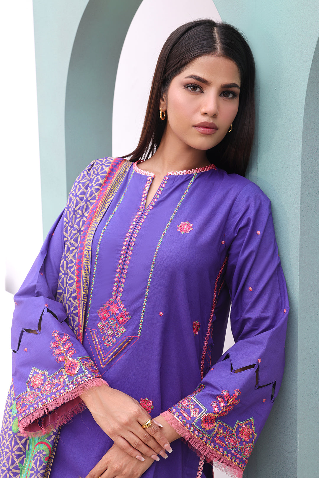 Zellbury | Unstitched 3 Piece Cambric | Embroidered Shirt Shalwar Dupatta - 0082 -  Zellbury Women Signature Unstitched - Original Designer Dress - House of Maryam