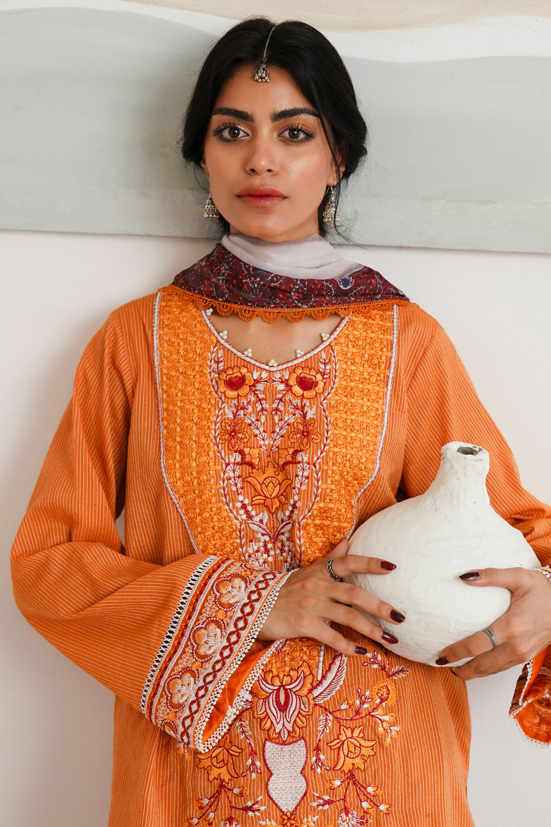 Zellbury | Unstitched 3 Piece Zari | Embroidered Shirt Shalwar Dupatta - 0085 -  Zellbury Women Signature Unstitched - Original Designer Dress - House of Maryam