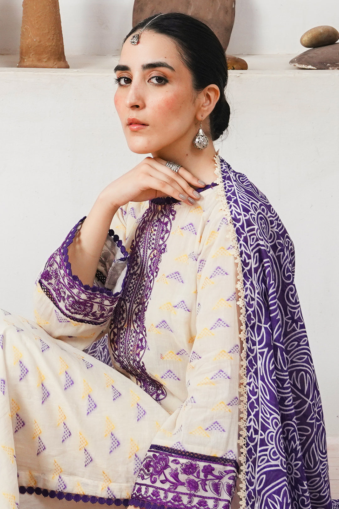 Zellbury | Unstitched 3 Piece Jacquard | Embroidered Shirt Shalwar Dupatta - 0086 -  Zellbury Women Signature Unstitched - Original Designer Dress - House of Maryam