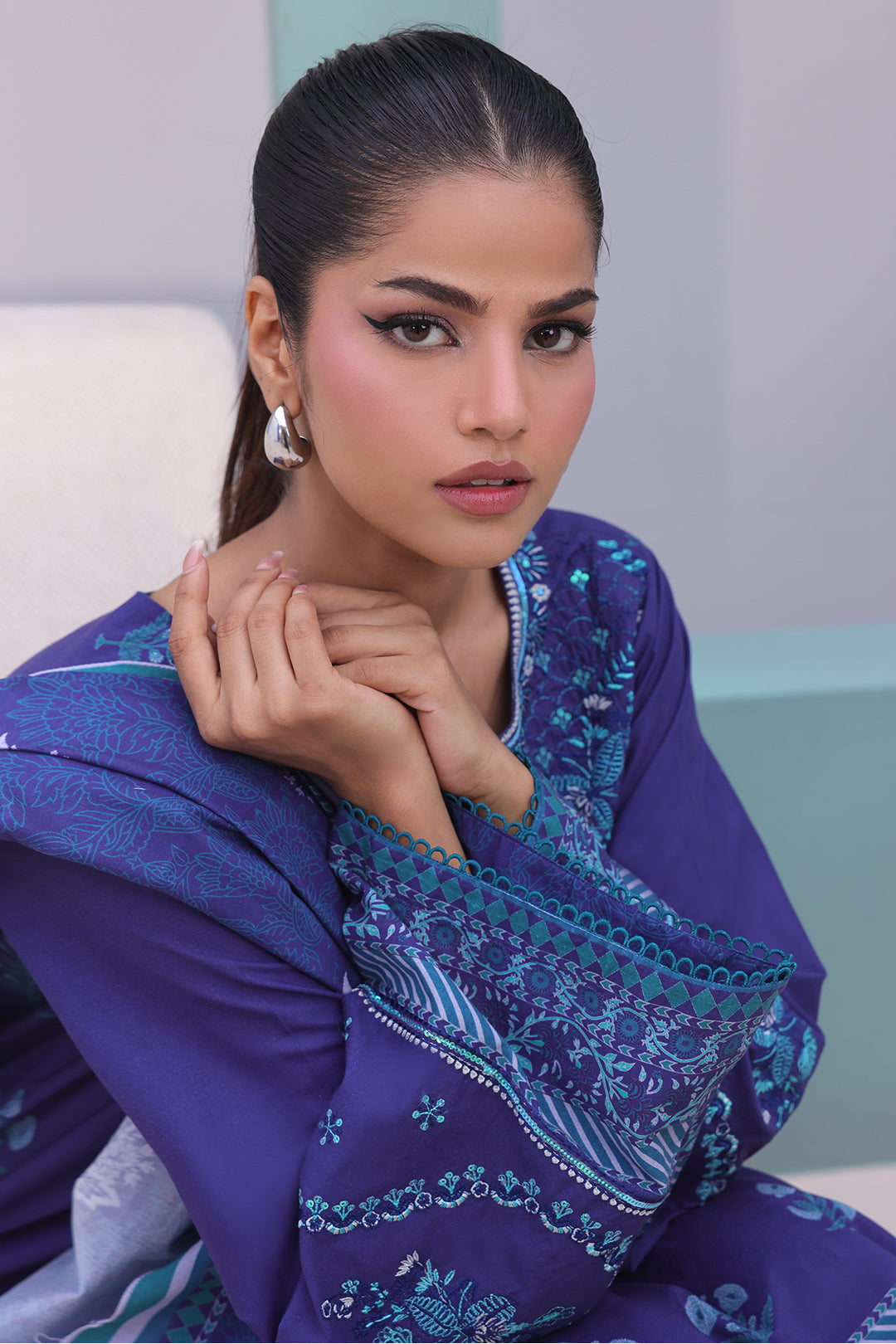 Zellbury | Unstitched 3 Piece Cambric | Embroidered Shirt Shalwar Dupatta - 0141 -  Zellbury Women Essential Unstitched - Original Designer Dress - House of Maryam