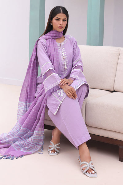 Zellbury | Unstitched 3 Piece Chambray | Embroidered Shirt Shalwar Dupatta - 0145 -  Zellbury Women Essential Unstitched - Original Designer Dress - House of Maryam