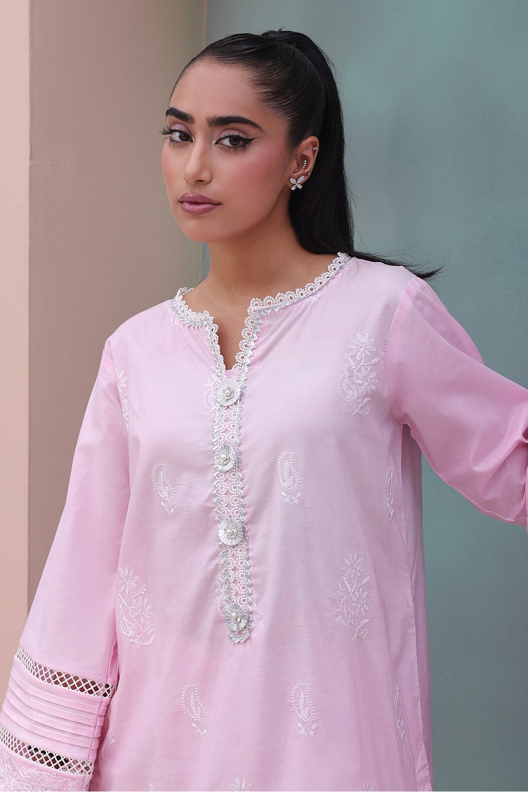 Zellbury | Unstitched 3 Piece Cambric | Embroidered Shirt Shalwar Dupatta - 0147 -  Zellbury Women Essential Unstitched - Original Designer Dress - House of Maryam