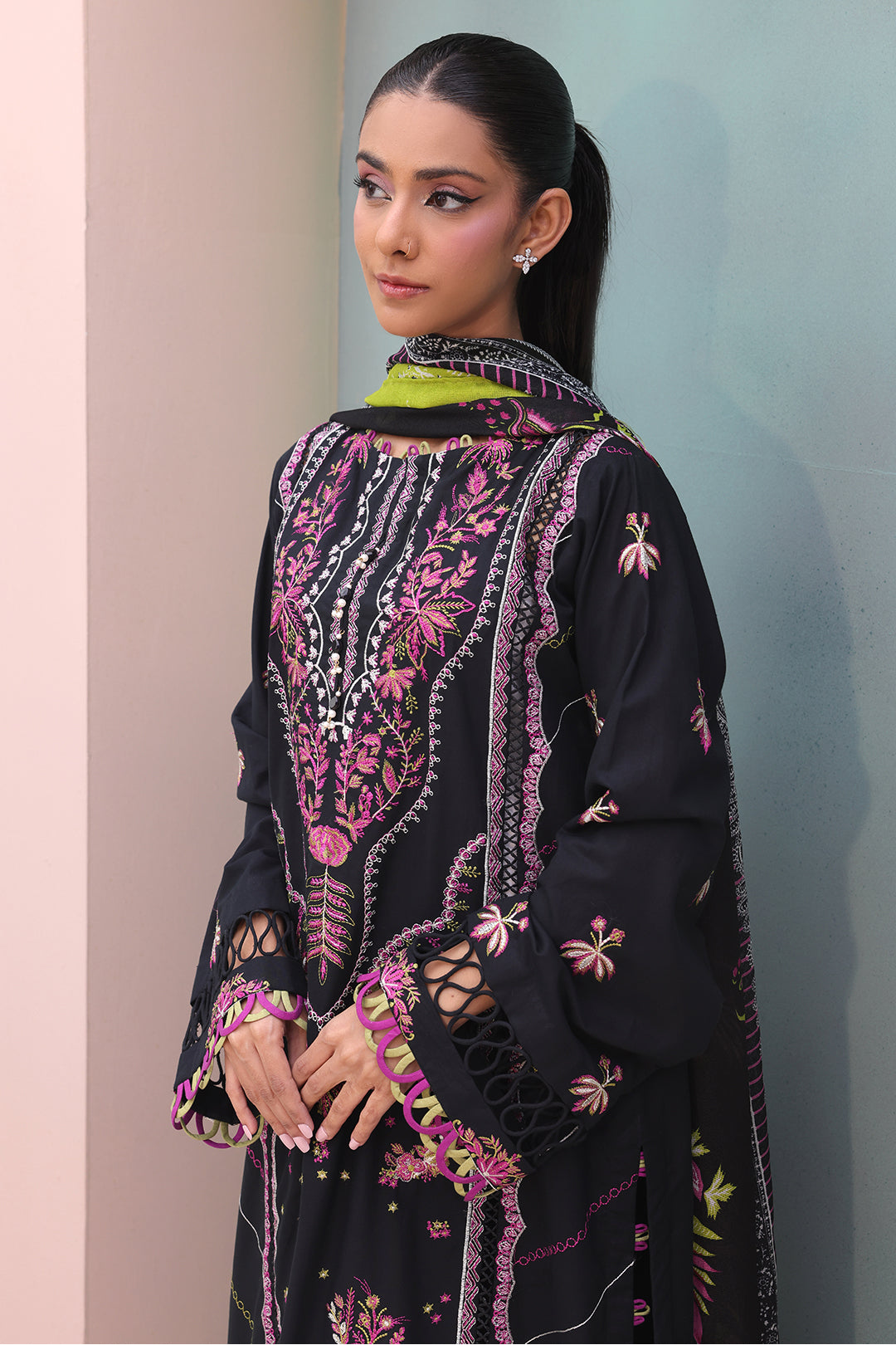 Zellbury | Unstitched 3 Piece Chambray | Embroidered Shirt Shalwar Dupatta - 0148 -  Zellbury Women Essential Unstitched - Original Designer Dress - House of Maryam