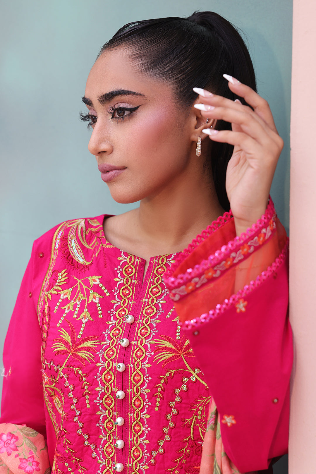 Zellbury | Unstitched 3 Piece Cambric | Embroidered Shirt Shalwar Dupatta - 0151 -  Zellbury Women Signature Unstitched - Original Designer Dress - House of Maryam