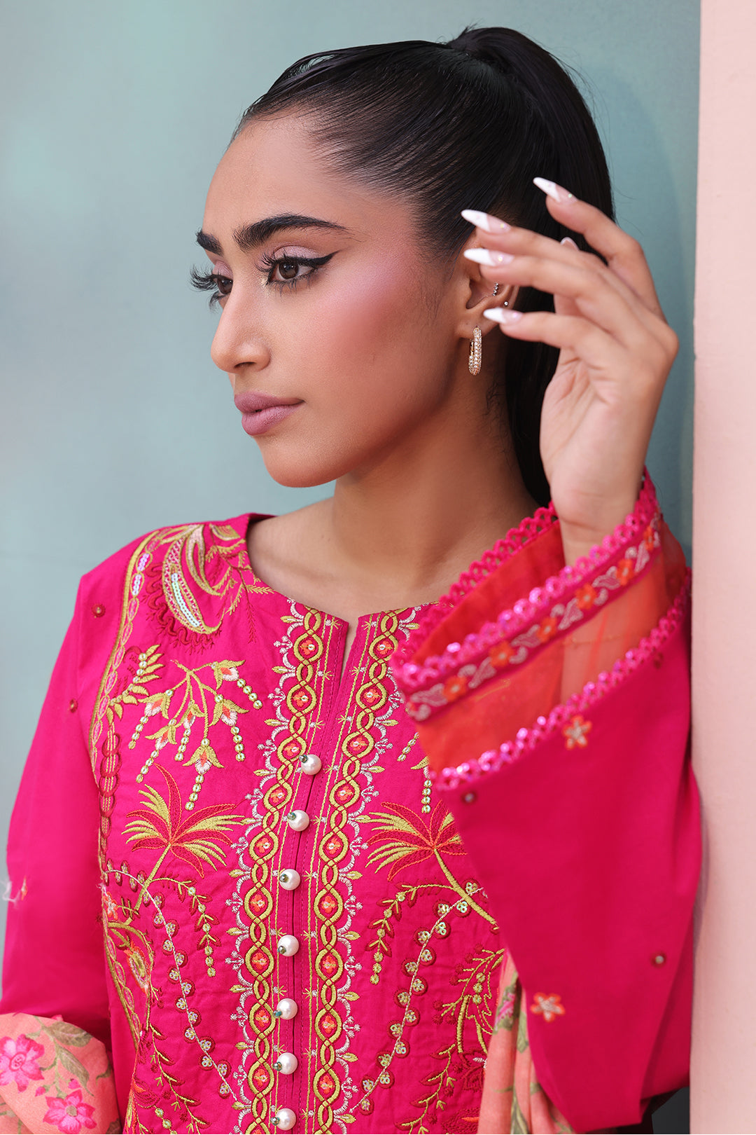 Zellbury | Unstitched 3 Piece Cambric | Embroidered Shirt Shalwar Dupatta - 0151