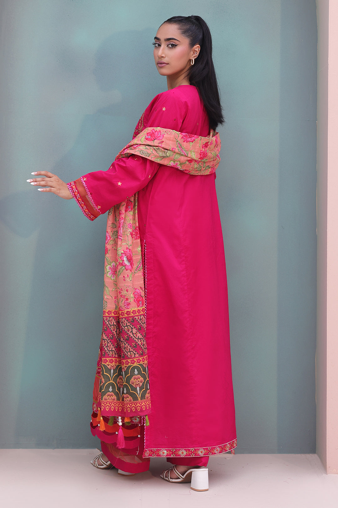 Zellbury | Unstitched 3 Piece Cambric | Embroidered Shirt Shalwar Dupatta - 0151 -  Zellbury Women Signature Unstitched - Original Designer Dress - House of Maryam