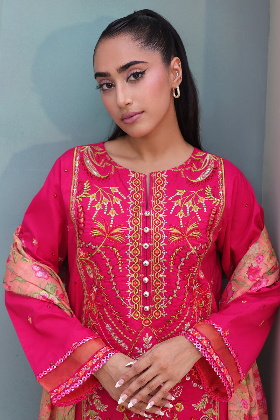 Zellbury | Unstitched 3 Piece Cambric | Embroidered Shirt Shalwar Dupatta - 0151 -  Zellbury Women Signature Unstitched - Original Designer Dress - House of Maryam