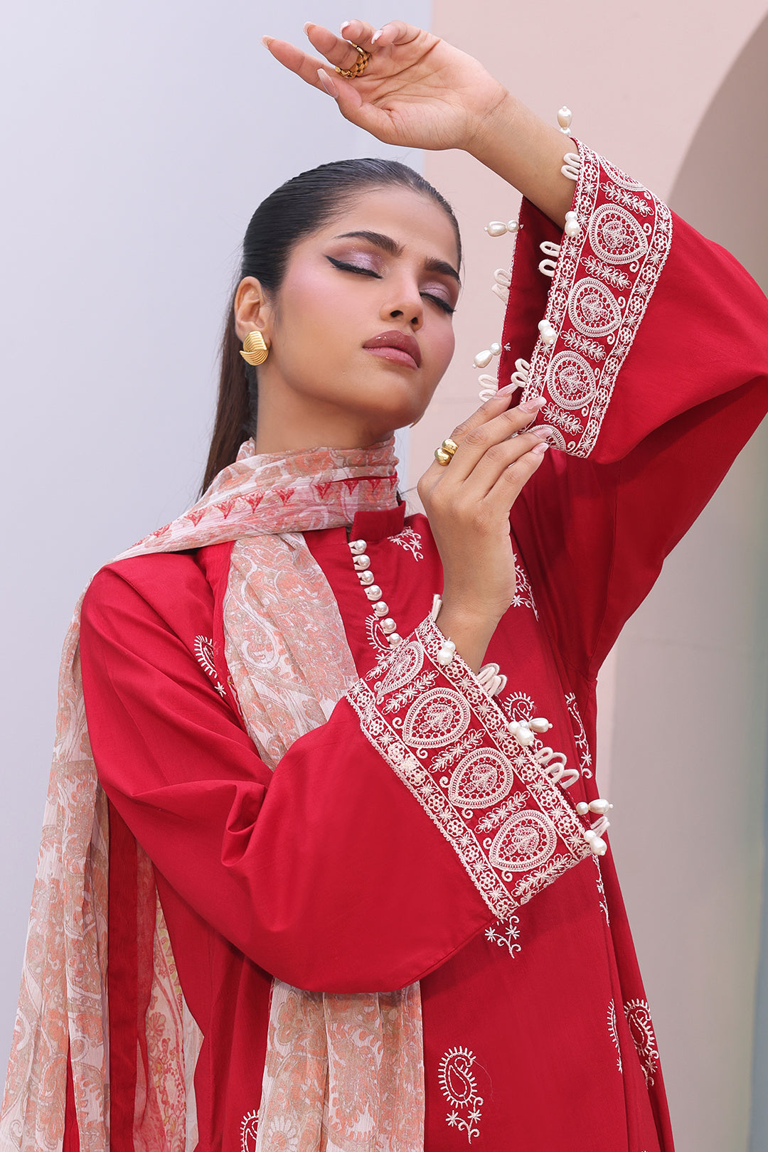 Zellbury | Unstitched 3 Piece Cambric | Embroidered Shirt Shalwar Dupatta - 0602 -  Zellbury Women Essential Unstitched - Original Designer Dress - House of Maryam