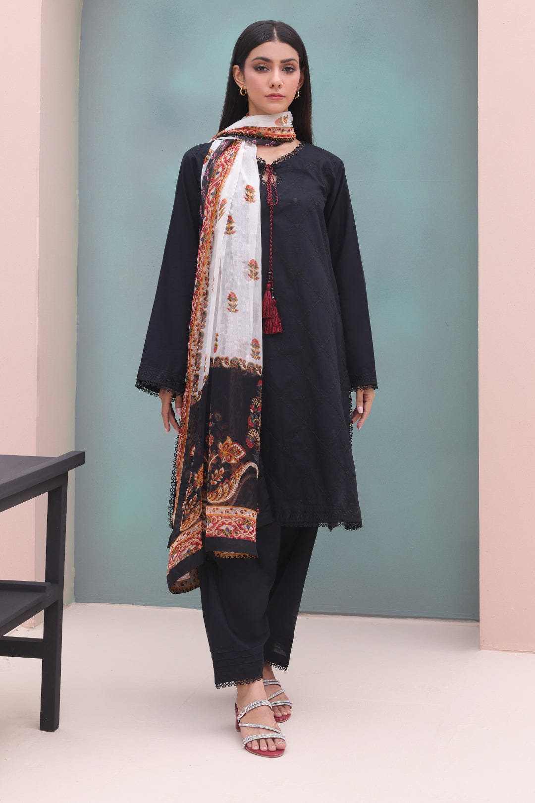 Zellbury | Unstitched 3 Piece Cambric | Embroidered Shirt Shalwar Dupatta - 0605 -  Zellbury Women Essential Unstitched - Original Designer Dress - House of Maryam