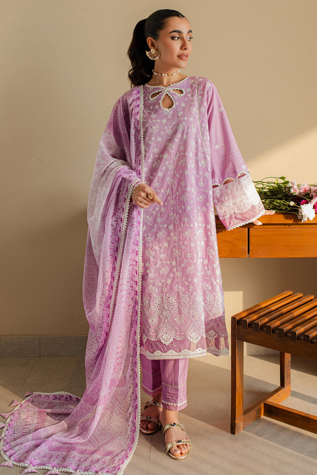Zellbury | Unstitched 3 Piece Chikankari | Embroidered Shirt Shalwar Dupatta - 0703 -  Zellbury Women Signature Unstitched - Original Designer Dress - House of Maryam