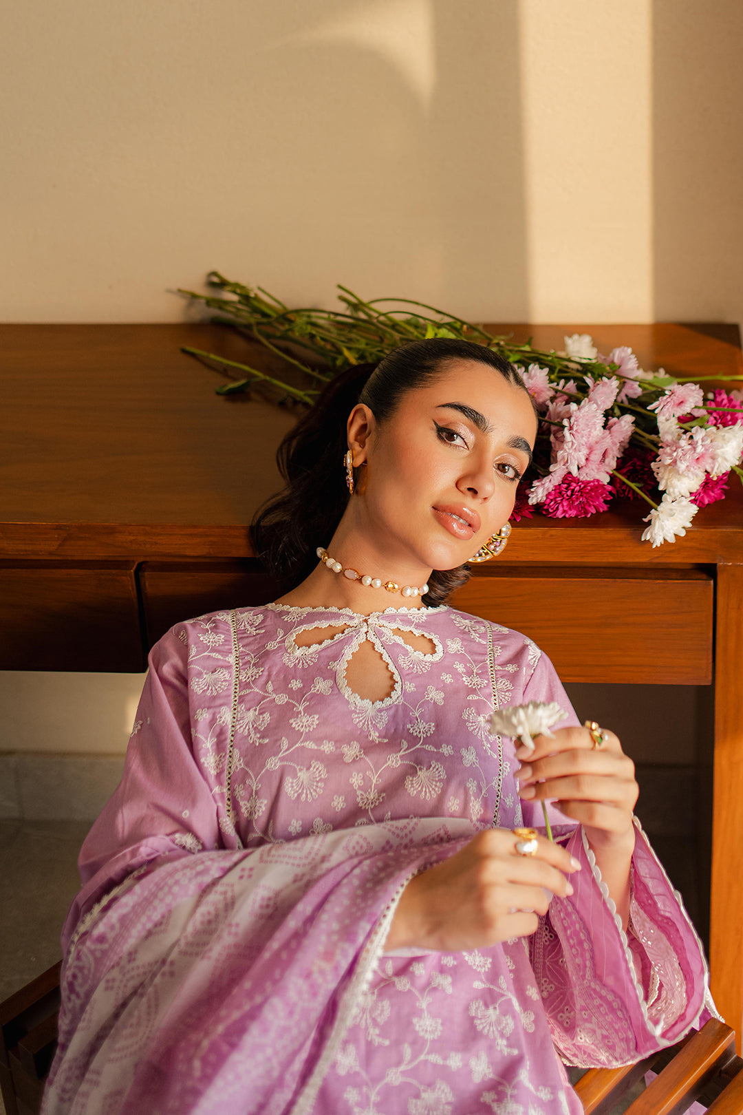 Zellbury | Unstitched 3 Piece Chikankari | Embroidered Shirt Shalwar Dupatta - 0703 -  Zellbury Women Signature Unstitched - Original Designer Dress - House of Maryam