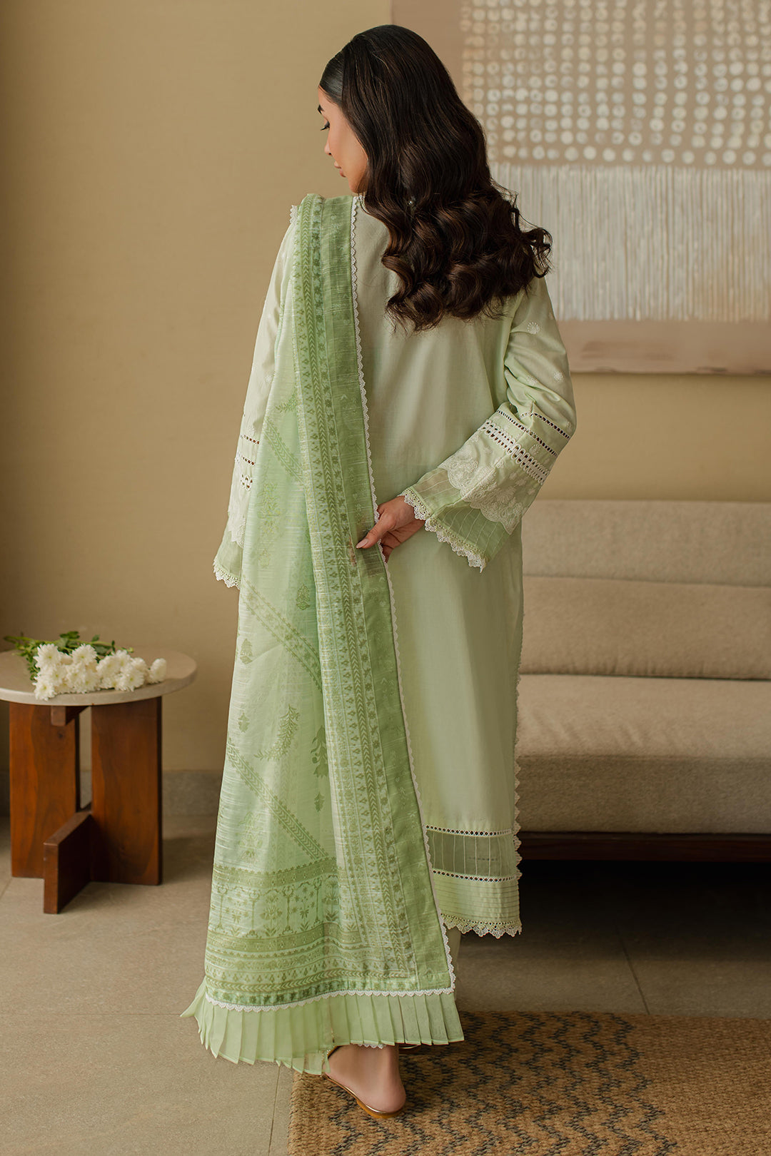 Zellbury | Unstitched 3 Piece Chikankari | Embroidered Shirt Shalwar Dupatta - 0706 -  Zellbury Women Signature Unstitched - Original Designer Dress - House of Maryam