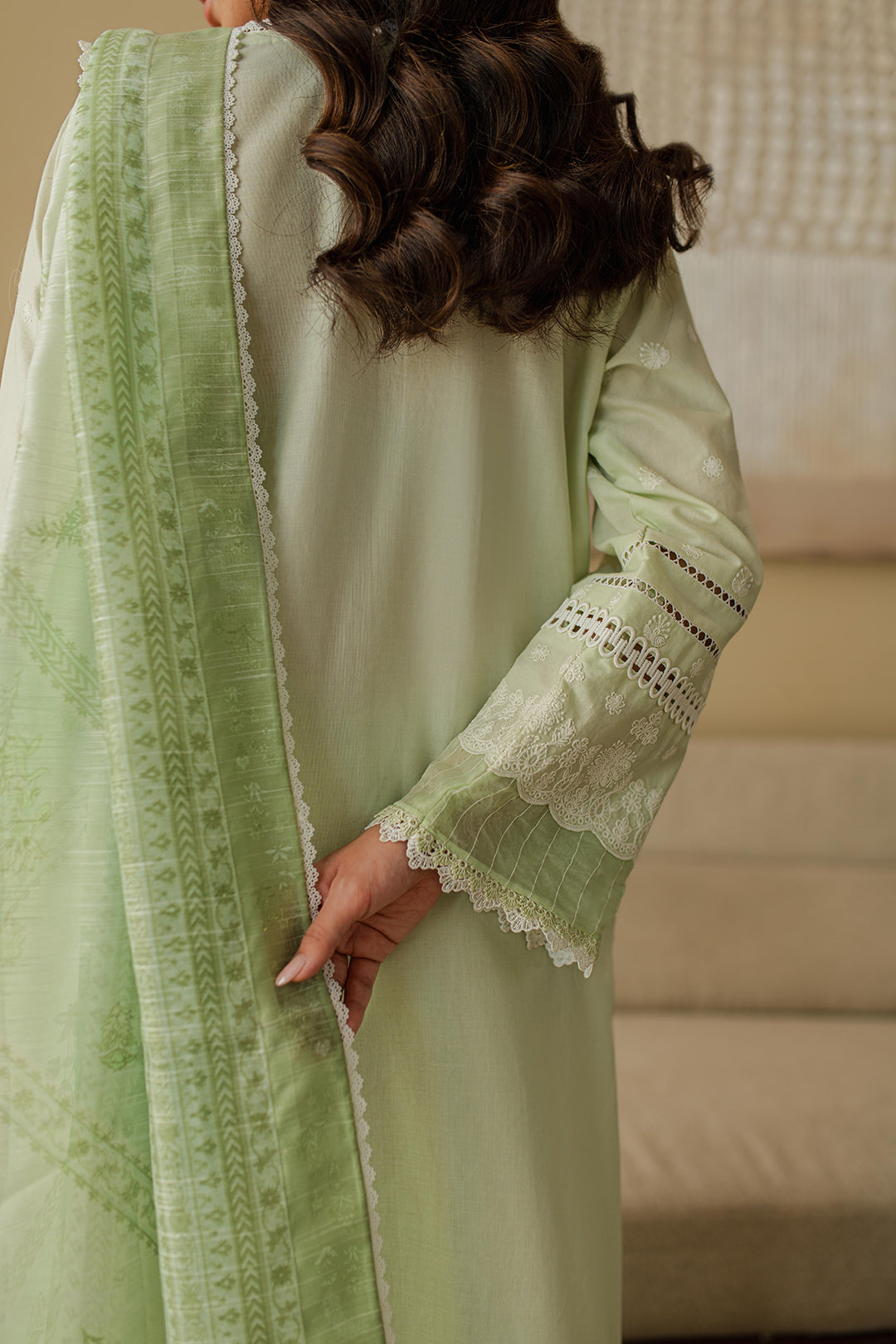 Zellbury | Unstitched 3 Piece Chikankari | Embroidered Shirt Shalwar Dupatta - 0706 -  Zellbury Women Signature Unstitched - Original Designer Dress - House of Maryam