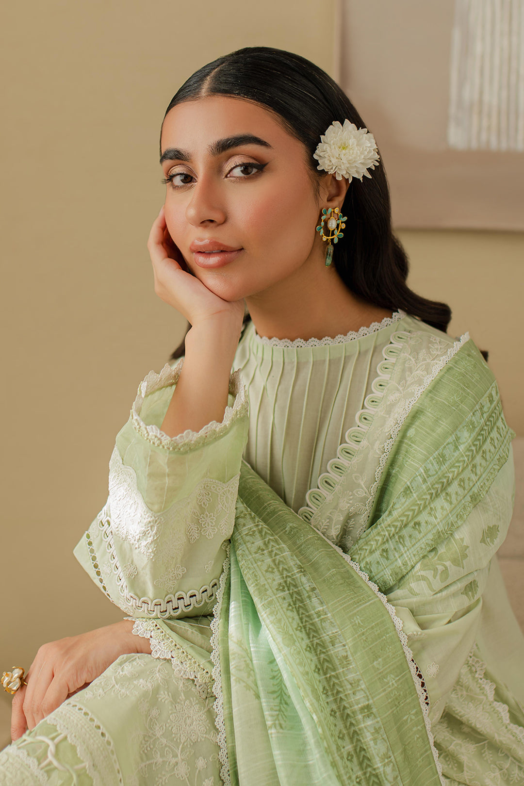 Zellbury | Unstitched 3 Piece Chikankari | Embroidered Shirt Shalwar Dupatta - 0706 -  Zellbury Women Signature Unstitched - Original Designer Dress - House of Maryam