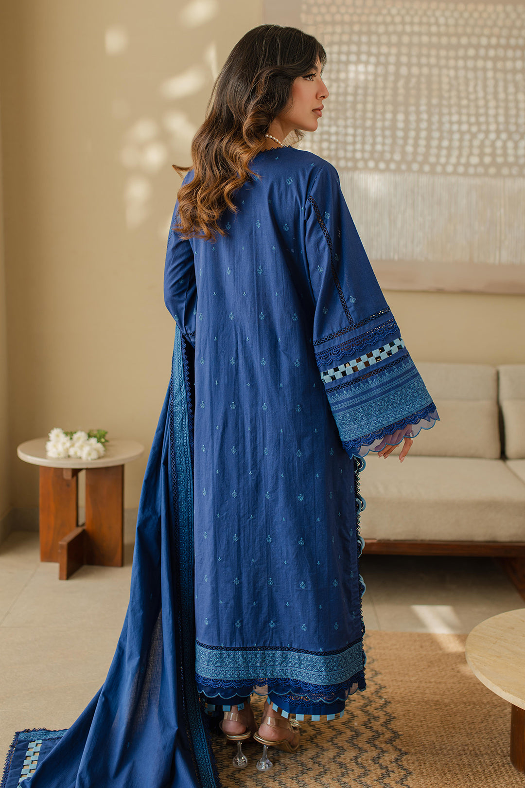 Zellbury | Unstitched 3 Piece Chikankari | Embroidered Shirt Shalwar Dupatta - 0711 -  Zellbury Women Signature Unstitched - Original Designer Dress - House of Maryam