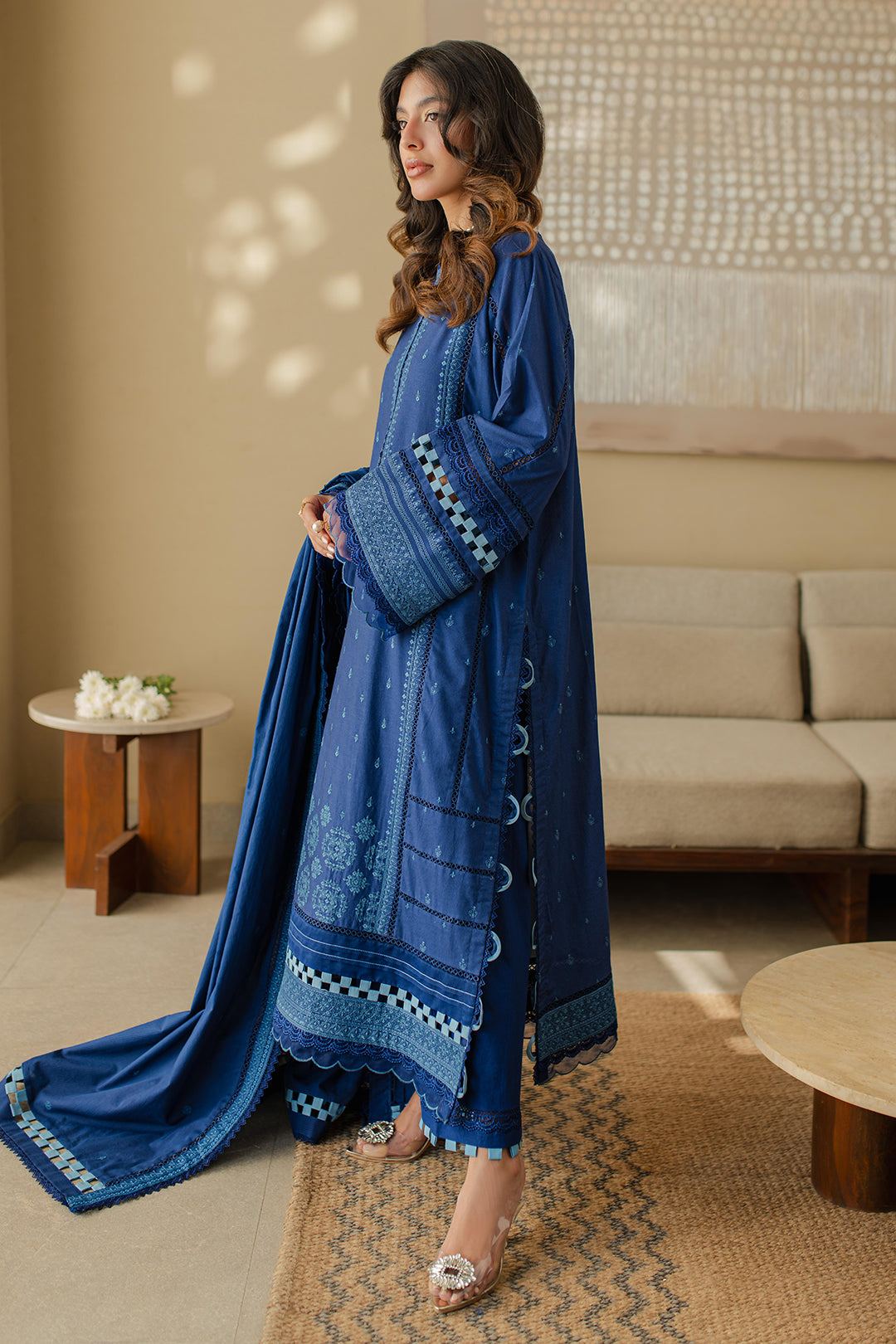 Zellbury | Unstitched 3 Piece Chikankari | Embroidered Shirt Shalwar Dupatta - 0711 -  Zellbury Women Signature Unstitched - Original Designer Dress - House of Maryam