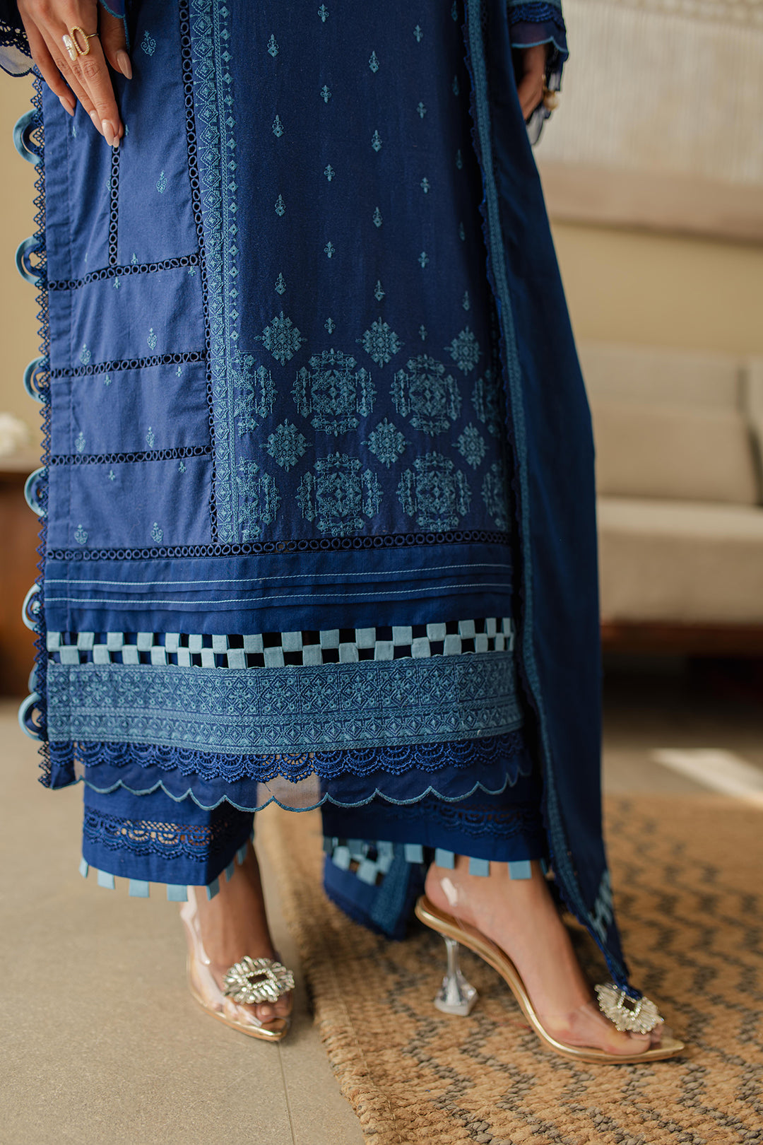 Zellbury | Unstitched 3 Piece Chikankari | Embroidered Shirt Shalwar Dupatta - 0711 -  Zellbury Women Signature Unstitched - Original Designer Dress - House of Maryam