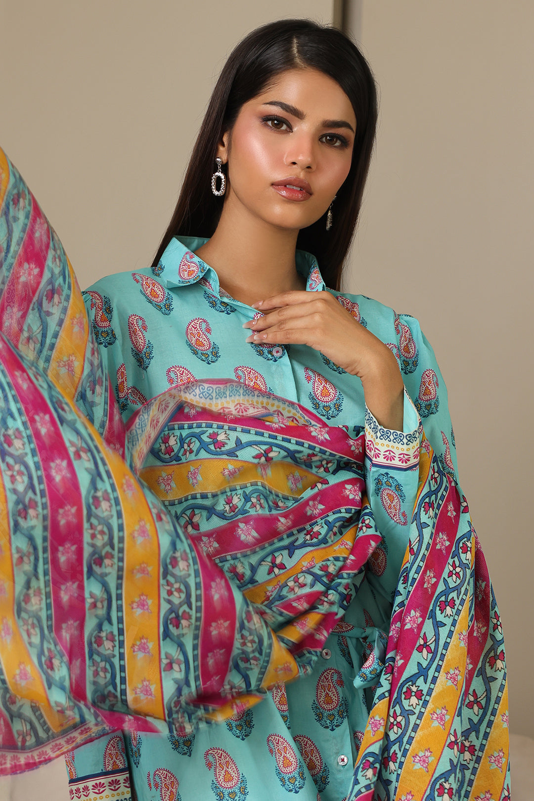Zellbury | Unstitched 2 Piece Cambric | Shirt Dupatta - 0001 -  Zellbury Women Essential Unstitched - Original Designer Dress - House of Maryam