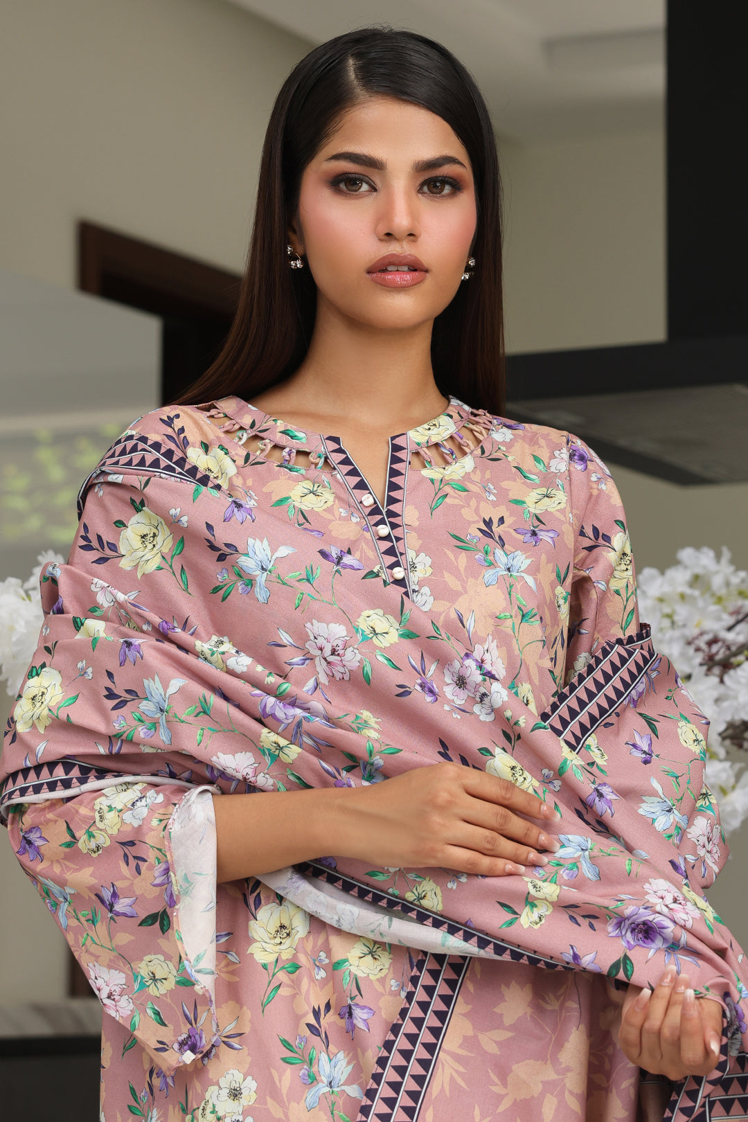 Zellbury | Unstitched 2 Piece Cambric | Shirt Dupatta - 0007 -  Zellbury Women Essential Unstitched - Original Designer Dress - House of Maryam