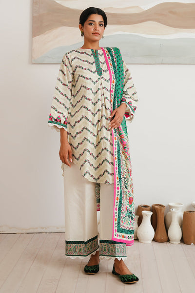 Zellbury | Unstitched 2 Piece Cambric | Shirt Dupatta - 0009 -  Zellbury Women Essential Unstitched - Original Designer Dress - House of Maryam