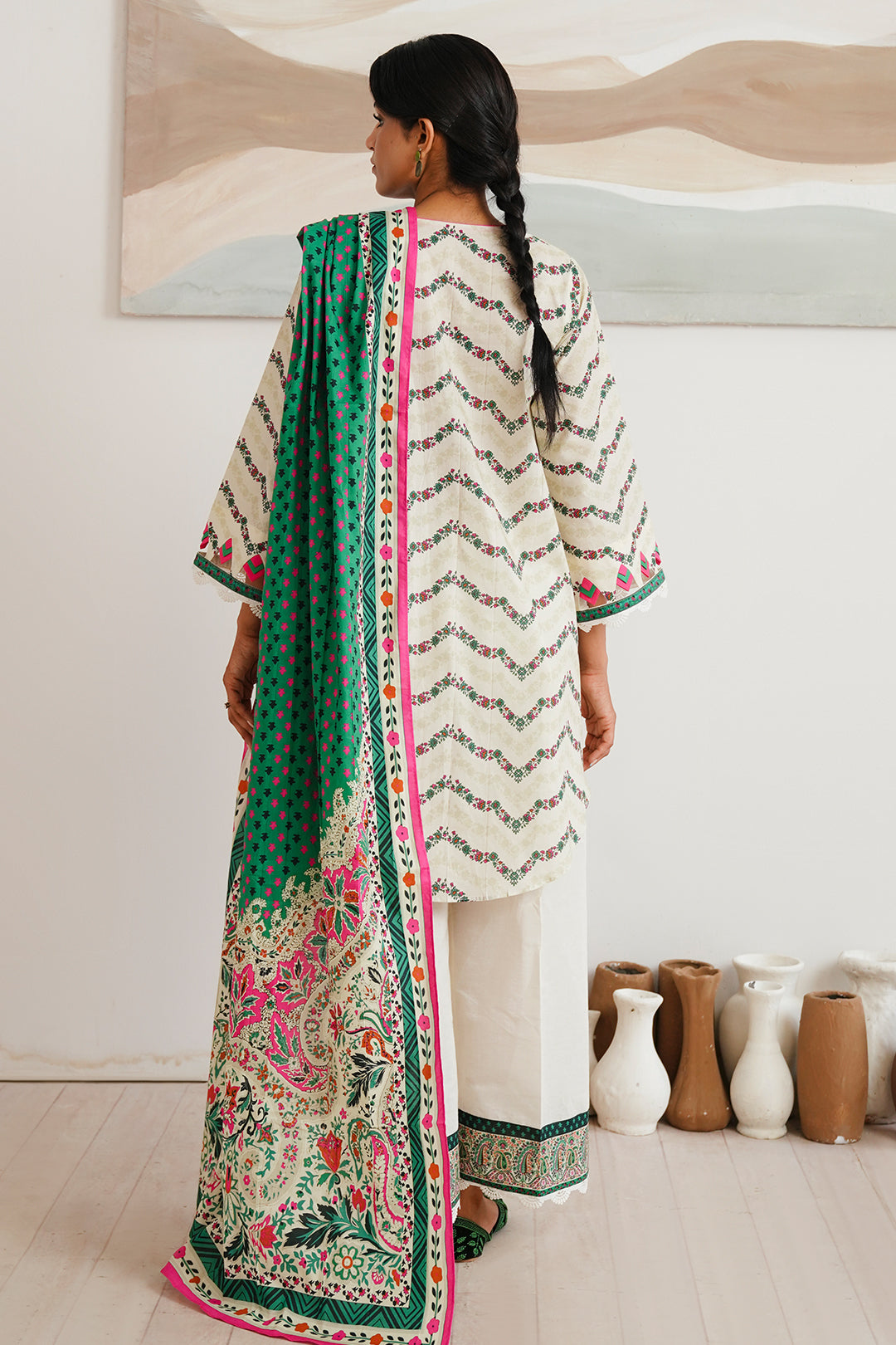 Zellbury | Unstitched 2 Piece Cambric | Shirt Dupatta - 0009 -  Zellbury Women Essential Unstitched - Original Designer Dress - House of Maryam