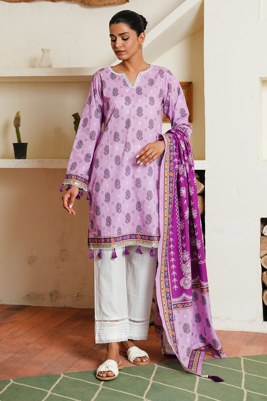 Zellbury | Unstitched 2 Piece Cambric | Shirt Dupatta - 0094 -  Zellbury Women Essential Unstitched - Original Designer Dress - House of Maryam