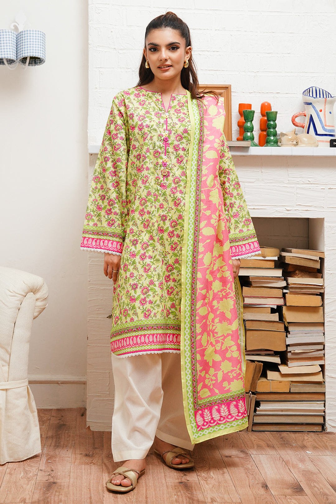 Zellbury | Unstitched 2 Piece Cambric | Shirt Dupatta - 0095 -  Zellbury Women Essential Unstitched - Original Designer Dress - House of Maryam