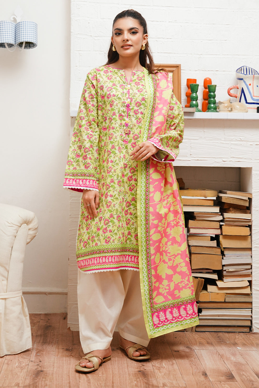 Zellbury | Unstitched 2 Piece Cambric | Shirt Dupatta - 0095