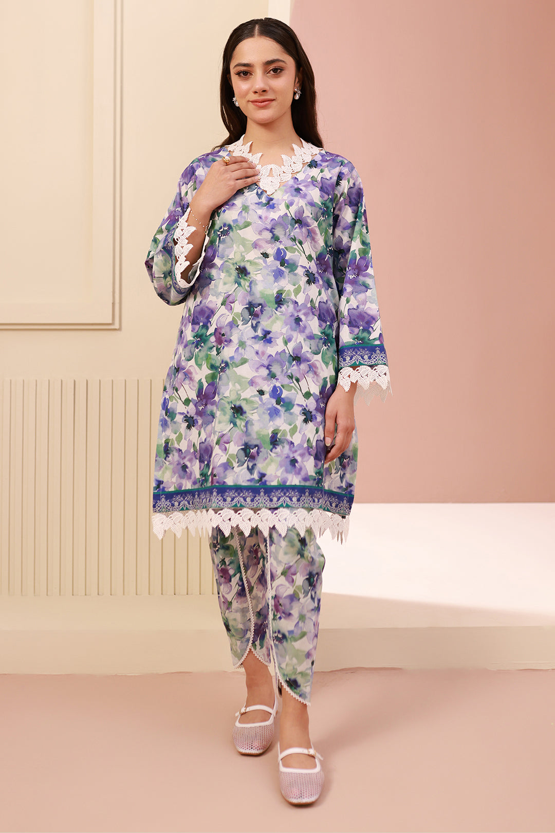 Zellbury | Unstitched 2 Piece Cambric | Shirt Shalwar - 0613 -  Zellbury Women Essential Unstitched - Original Designer Dress - House of Maryam